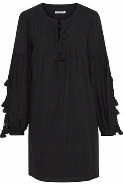 Shop Rebecca Minkoff Woman Dolly Tasseled Cotton Mini Dress Black