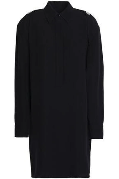 Shop Alexander Wang Woman Open-back Silk Crepe De Chine Shirt Black