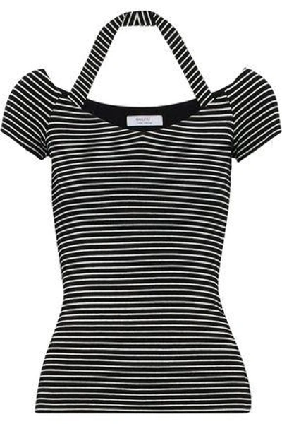 Shop Bailey44 Bailey 44 Woman Kiss And Tell Striped Stretch-jersey T-shirt Black