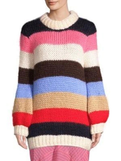 Shop Ganni Julliard Mohair Wool Sweater In Multi
