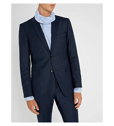 Shop Tiger Of Sweden Slim-fit Kid Mohair Suit In Royal Blue