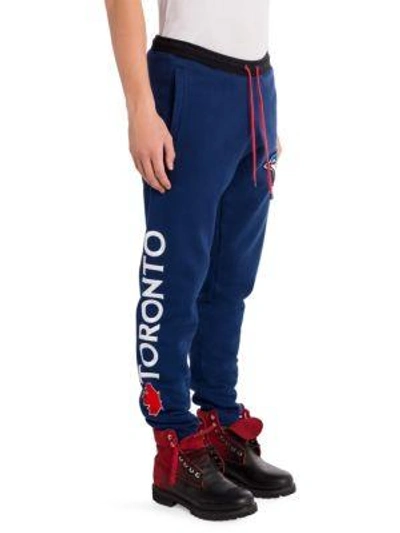 Shop Marcelo Burlon County Of Milan Toronto Blue Jays Sweatpants In Blue Multi