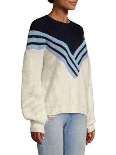 Shop Joie Tiliana Wool-blend Ski Sweater In Porcelain