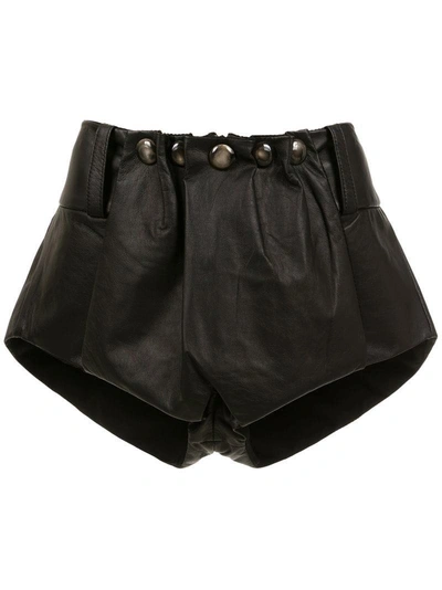 Shop Andrea Bogosian Leather Shorts - Black