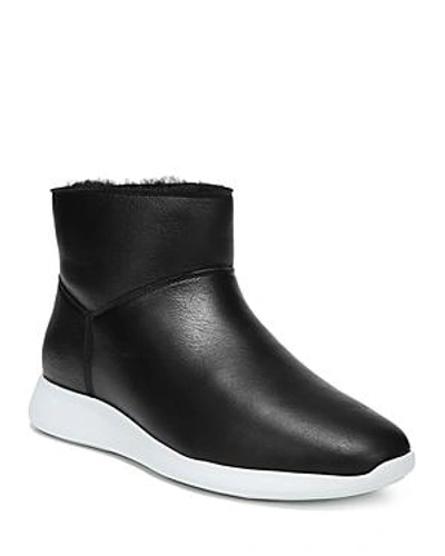 Shop Vince Women's Adora Leather & Shearling Sneaker Boots In Black