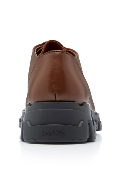 Shop Lanvin Leather Derby Shoes In Brown
