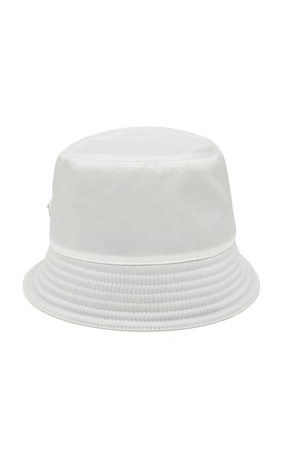 Shop Prada Logo-appliquéd Nylon Bucket Hat In White