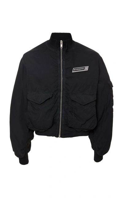 Shop Givenchy Logo-appliquéd Shell Bomber Jacket In Black