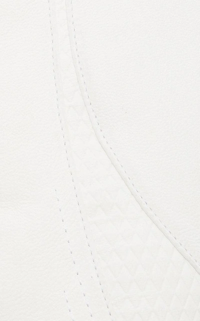 Shop Bogner Meli Embossed Leather Ski Gloves In White