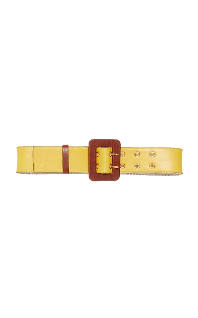 Shop Marni Double Pin Belt In Yellow