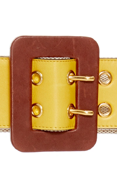 Shop Marni Double Pin Belt In Yellow