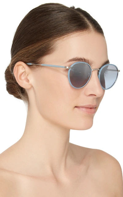 Shop Garrett Leight Wilson Sunglasses In Medium Wash