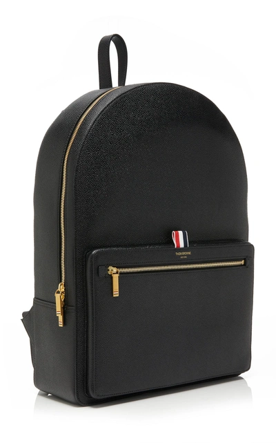 Shop Thom Browne Pebbled Leather Backpack In Black