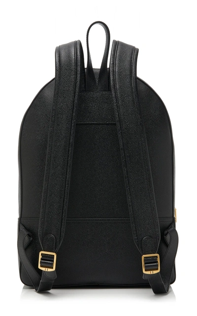 Shop Thom Browne Pebbled Leather Backpack In Black