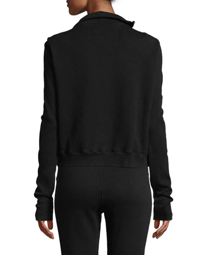 Shop Frank & Eileen Tee Lab Frayed Zip-front Fleece Jacket In Black