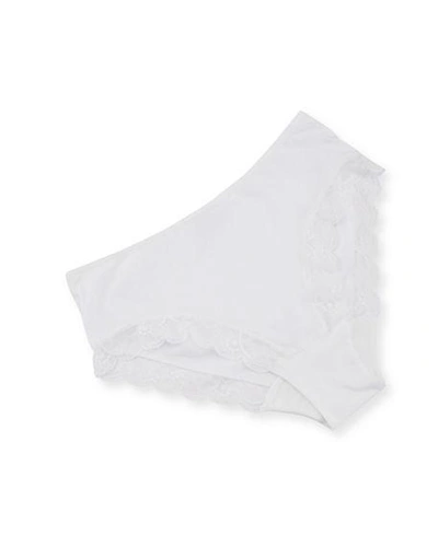 Shop Hanro Cotton Lace High Leg Brief In White