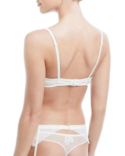 Shop Simone Perele Wish Lace Suspenders Garter Belt In Ivory