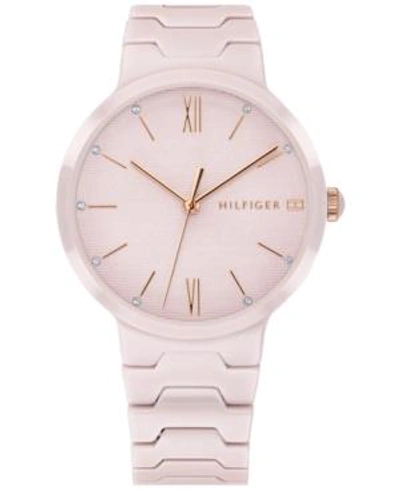 Shop Tommy Hilfiger Women's Blush Ceramic Bracelet Watch 36mm In Rose