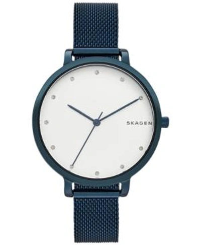 Shop Skagen Women's Blue Stainless Steel Mesh Bracelet Watch 34mm Skw2579