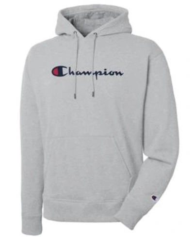 Shop Champion Men's Script Logo Powerblend Hoodie In Oxford