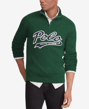 Polo Ralph Lauren Men's Cotton Half-zip Sweater In College Green | ModeSens