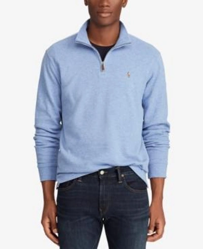 Polo Ralph Lauren Men's Estate-rib Quarter-zip Pullover, Created For Macy's  In Campus Blue Heather | ModeSens