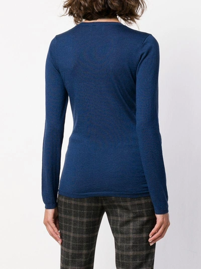Shop Snobby Sheep Fine Knit Sweater In Blue