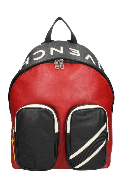 Shop Givenchy Red And White Black Leather Backpack