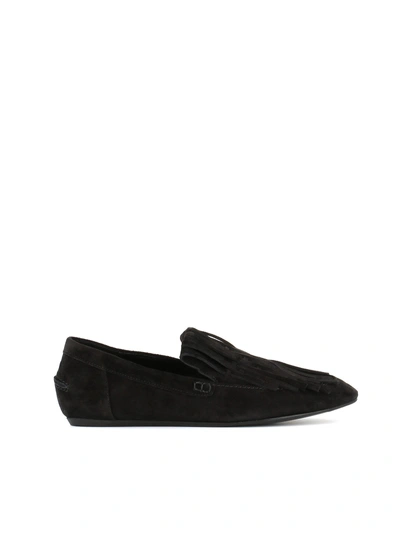 Shop Lanvin Fringed Loafer In Black