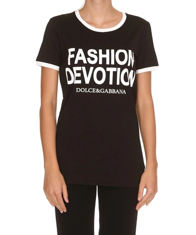Shop Dolce & Gabbana Fashion Devotion T-shirt In Black