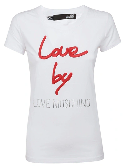Shop Love Moschino Logo T-shirt In White