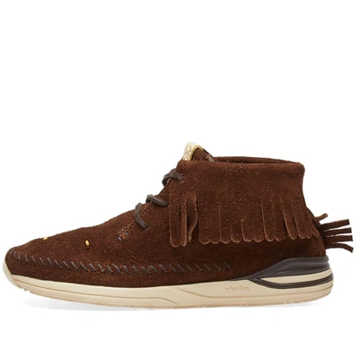 Shop Visvim Maliseet Shaman Mid-folk Veggie Suede In Brown