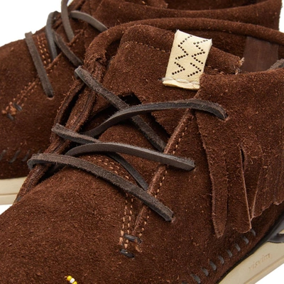 Shop Visvim Maliseet Shaman Mid-folk Veggie Suede In Brown