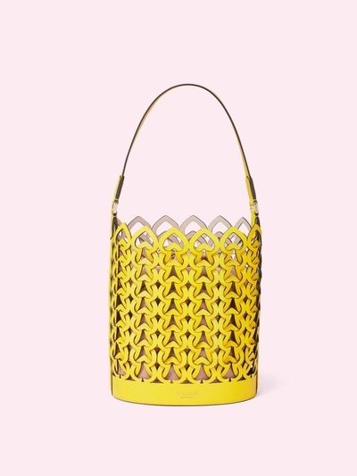 Shop Kate Spade Dorie Medium Bucket Bag In Chartreuse