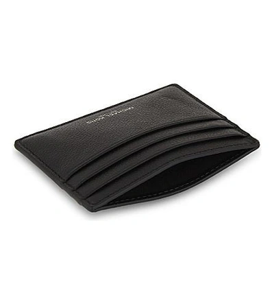 Shop Michael Kors Bryant Grained Leather Card Holder In Black