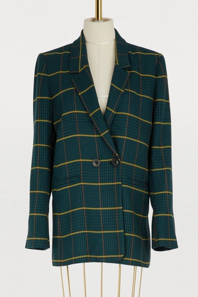 Shop Anine Bing Madeleine Blazer In Green