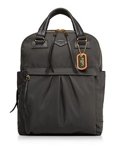 Shop Mz Wallace Jordan Medium Nylon Backpack In Dark Gray/gold