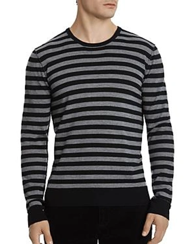 Shop Atm Anthony Thomas Melillo Striped Merino Wool Sweater In Black/gray