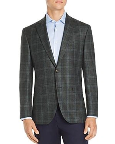 Shop Jack Victor Regular Fit Plaid Wool Sport Coat - 100% Exclusive In Dark Green/navy
