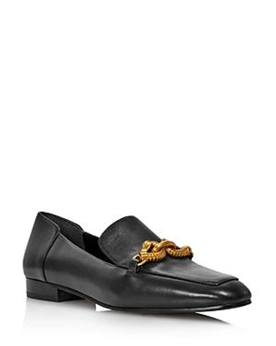 Shop Tory Burch Women's Jessa Almond-toe Leather Loafers In Perfect Black
