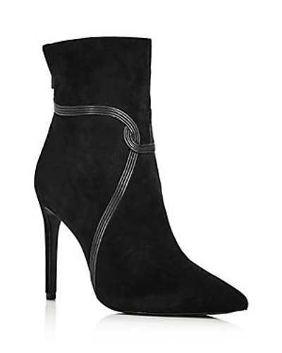 Shop Rachel Zoe Women's Morgan Suede High-heel Booties In Black