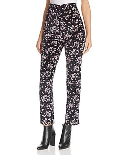 Shop Rebecca Taylor Tilda Floral Velvet Pants In Black Combo