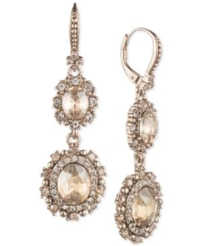 Marchesa Gold-tone Crystal Double Drop Earrings In Gold