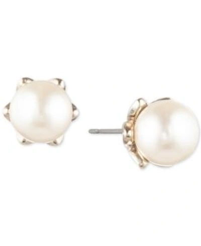 Shop Marchesa Gold-tone Imitation Pearl Stud Earrings