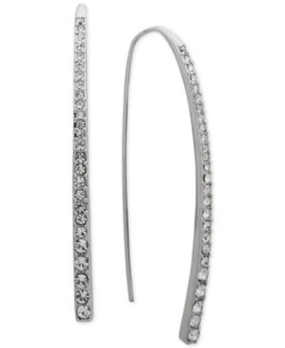 Shop Givenchy Crystal Threader Earrings In Rhodium
