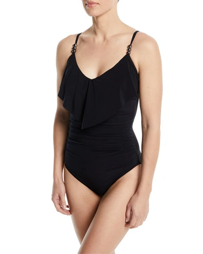 Shop Magicsuit Isabel Ruched One-piece Swimsuit In Black