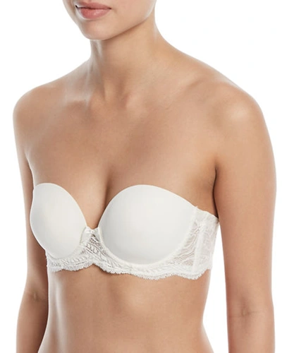 Shop Simone Perele Eden Strapless Plunge Bra In Ivory