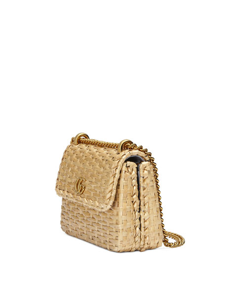 Gucci Cestino Leather-trimmed Wicker Shoulder In Beige | ModeSens