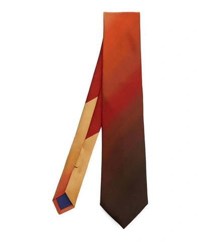 Shop Richard James Silk Ombre Tie In Orange