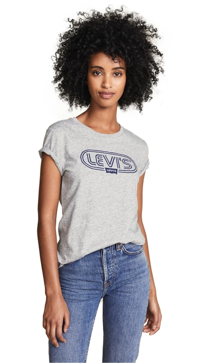 Shop Levi's The Perfect Ski Logo Tee In Grey